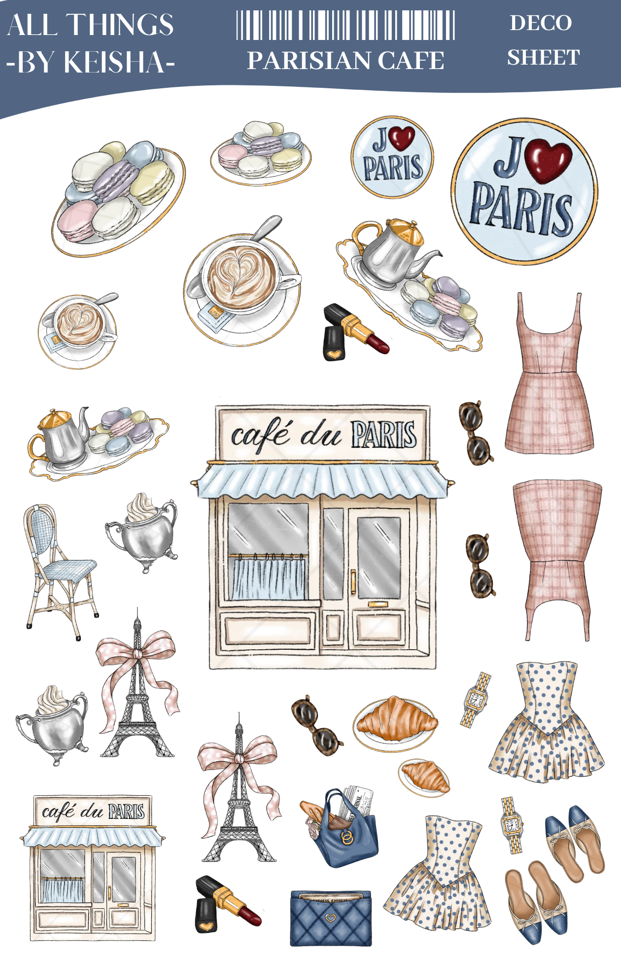 PARISIAN CAFE DECO SHEET