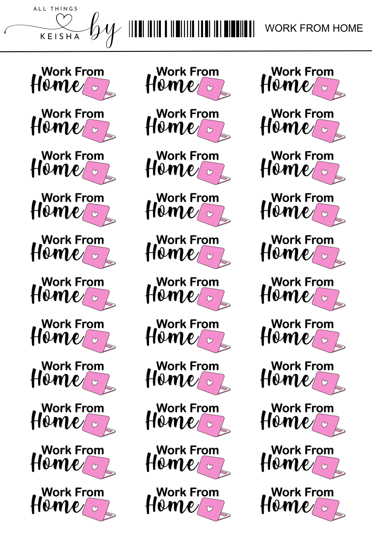 WORK FROM HOME SCRIPT  STICKERS