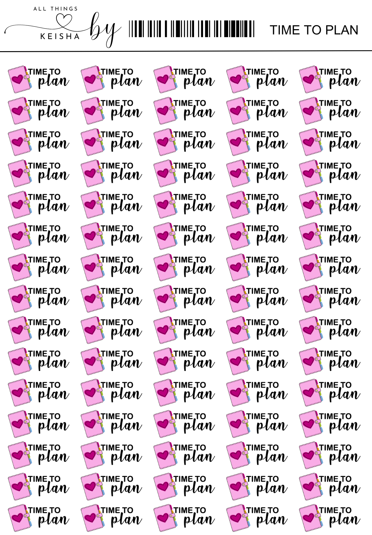 TIME TO PLAN SCRIPT STICKERS