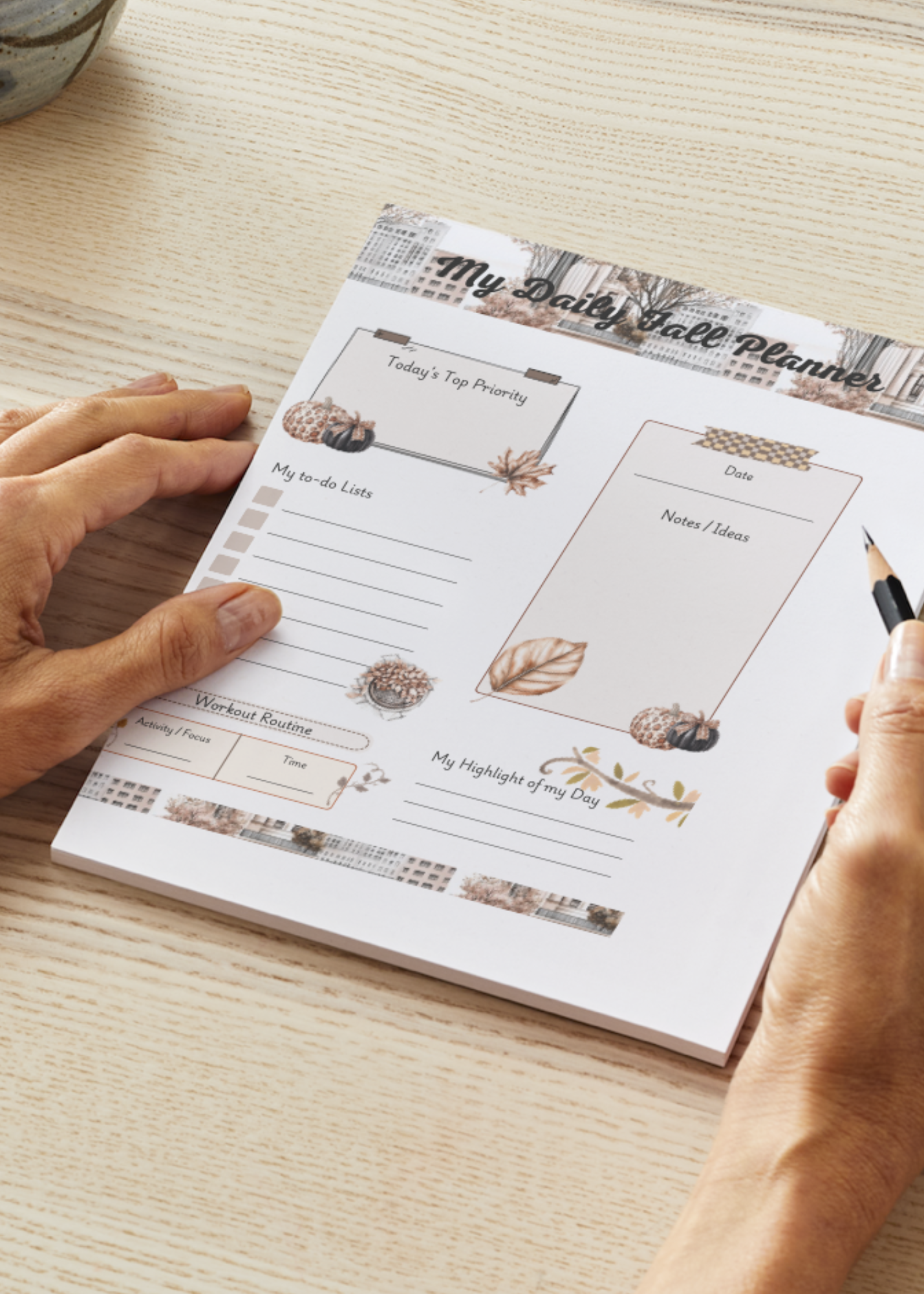 FALL IN THE CITY DAILY PLAN NOTEPADS