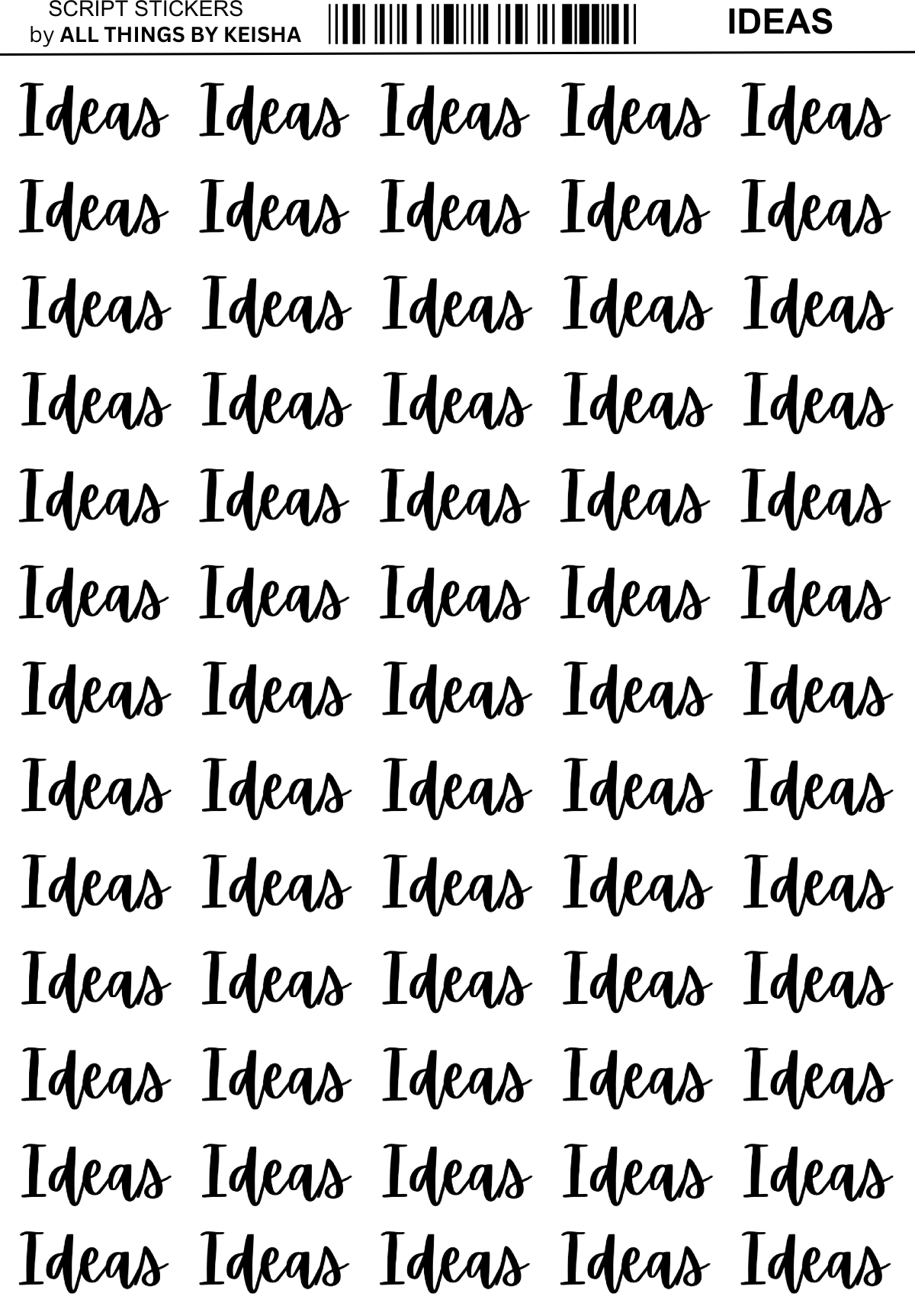 IDEA SCRIPT STICKERS