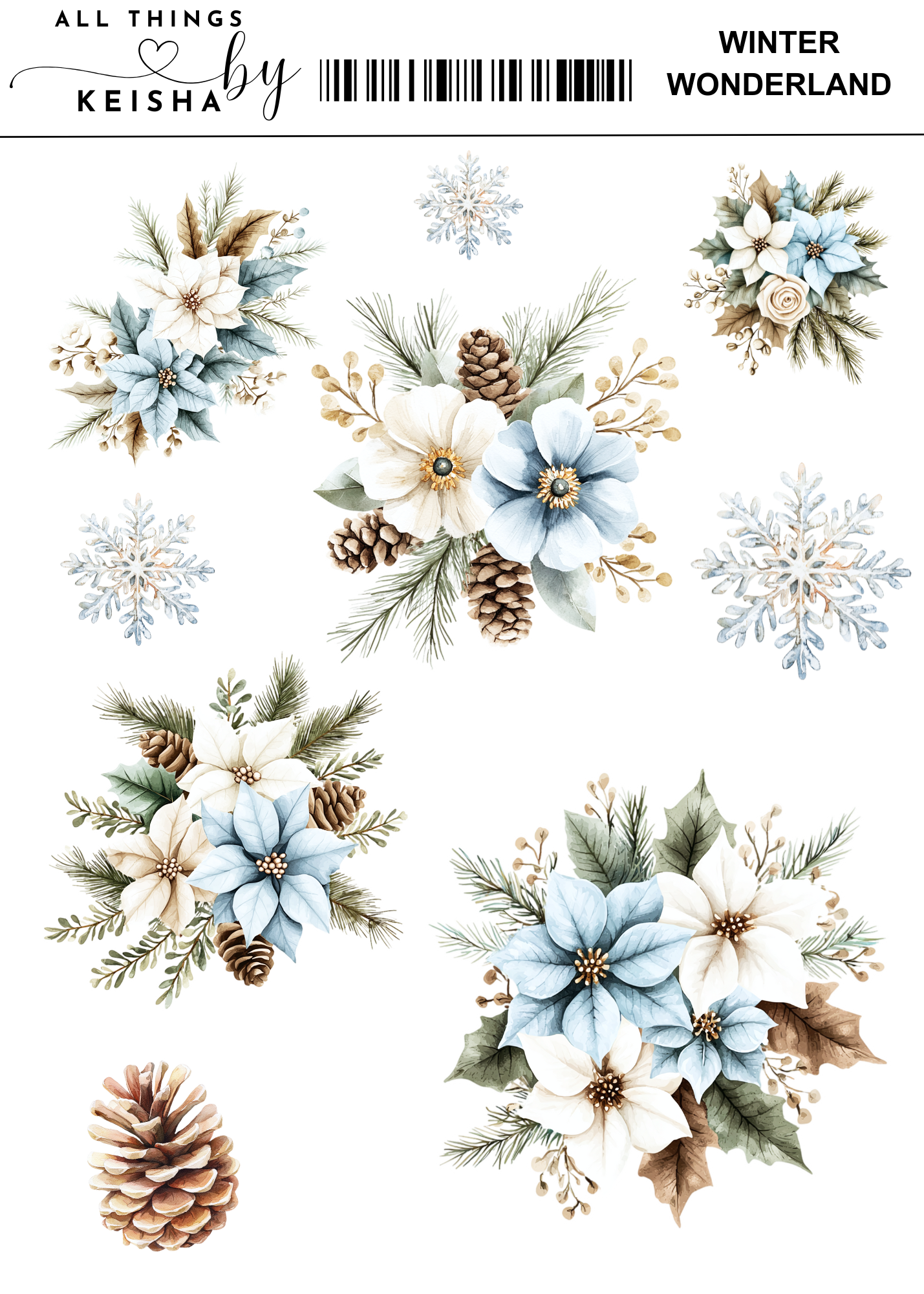 WINTER WONDERLAND FLORAL SET