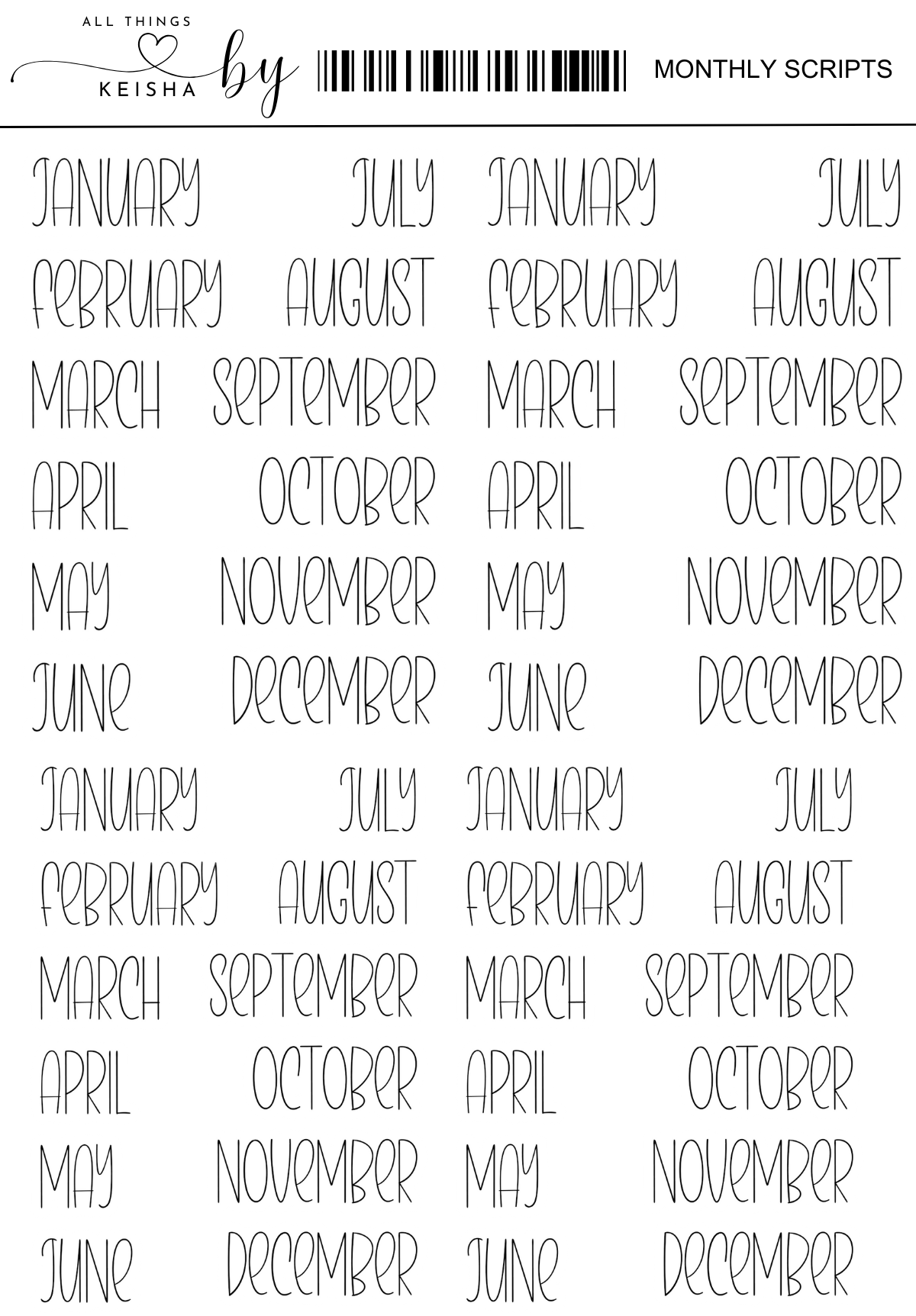 MONTHLY SCRIPTS