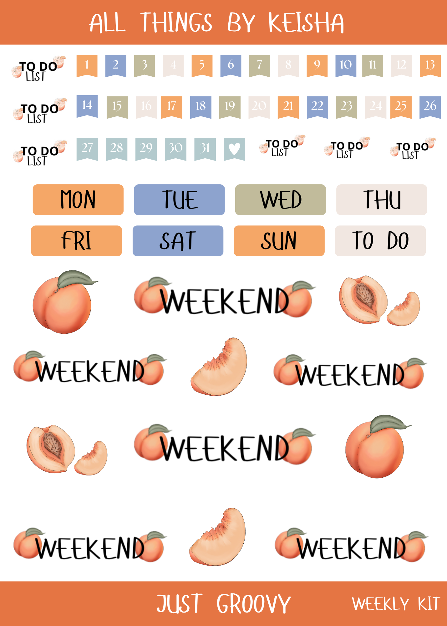 JUST GROOVY PLANNER KIT (SET OF 6)