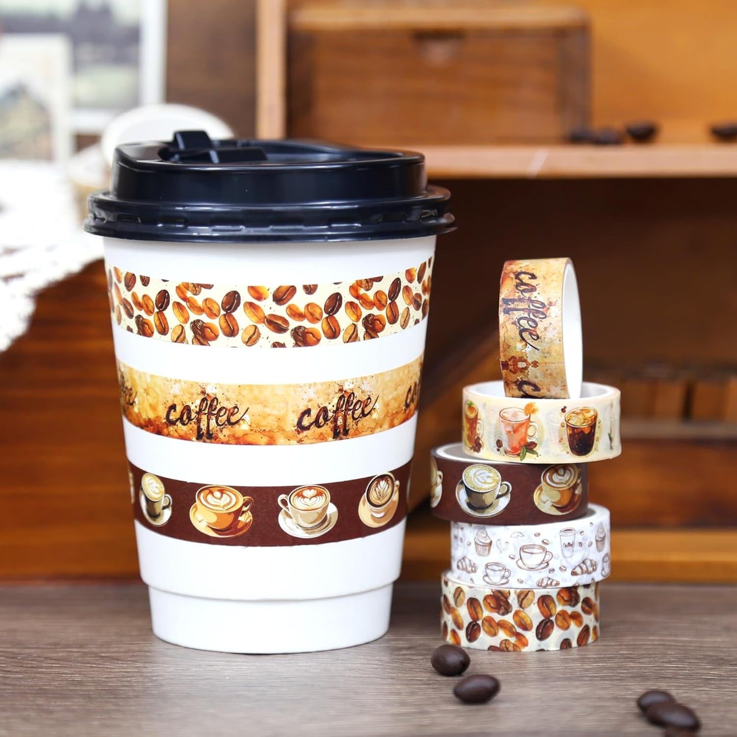 12 COFFEE ROLLS WASHI TAPE