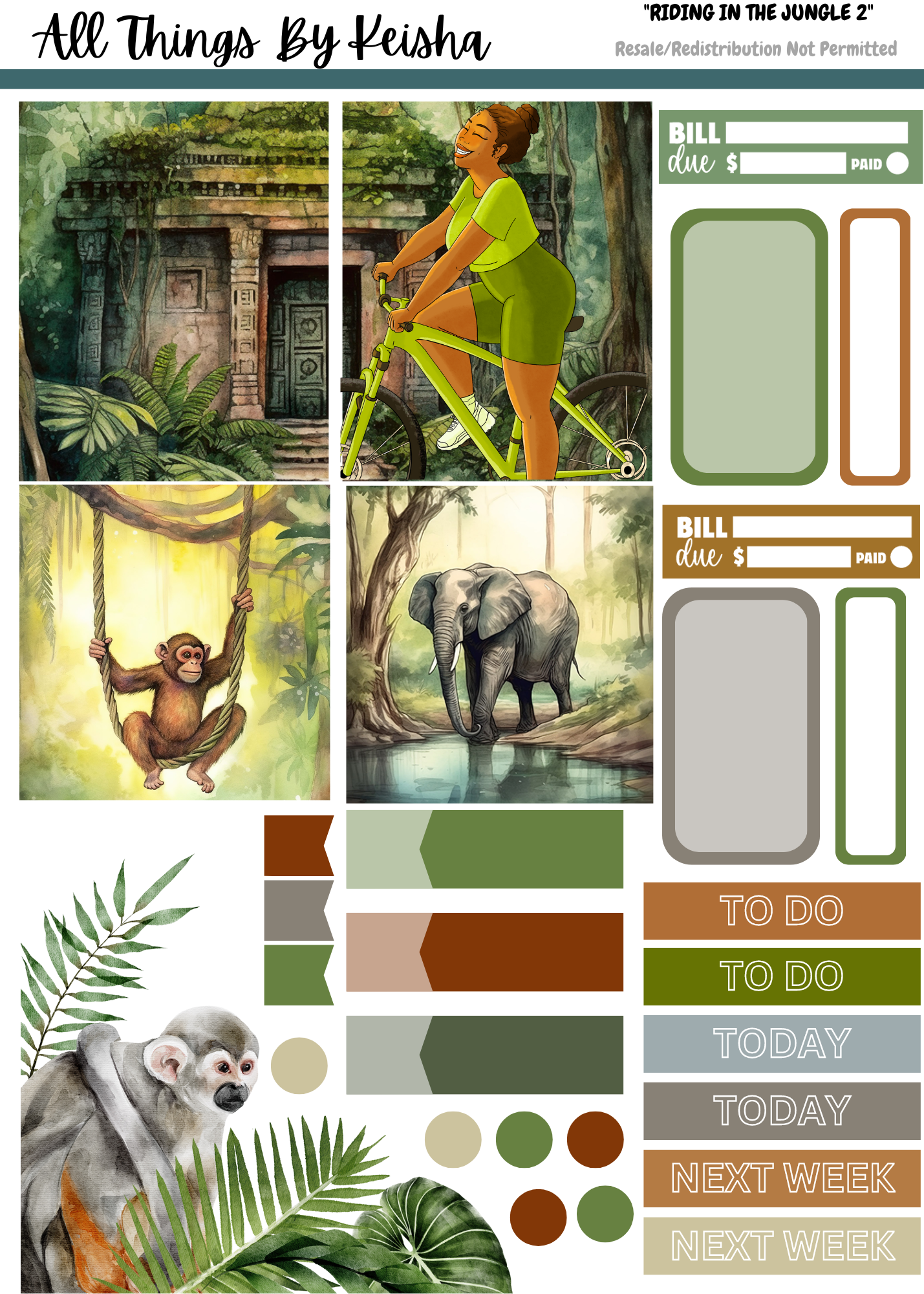 RIDING IN THE JUNGLE 2- PAGE FUNCTIONAL KIT