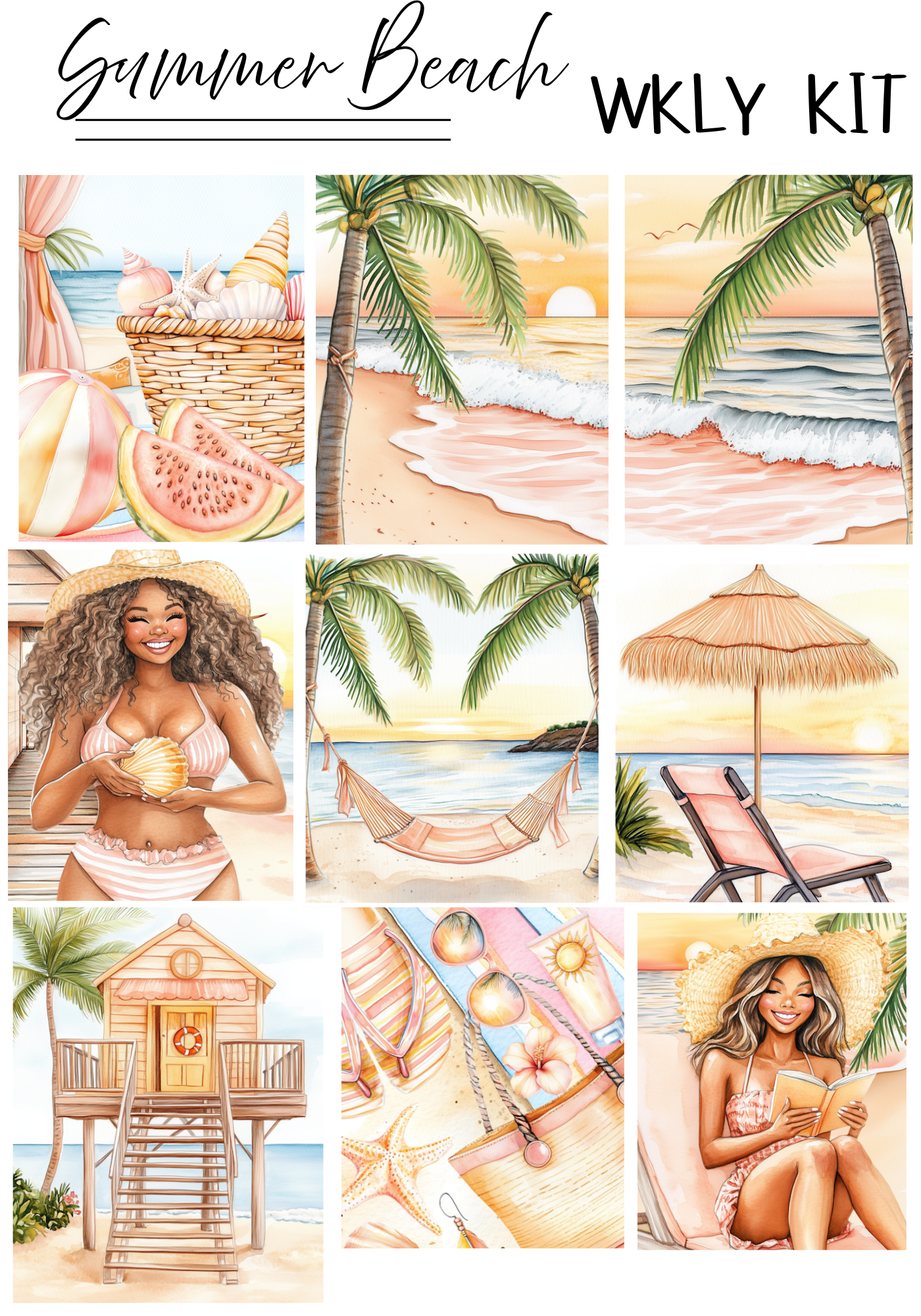 SUMMER BEACH WEEKLY KIT (SET OF 4)