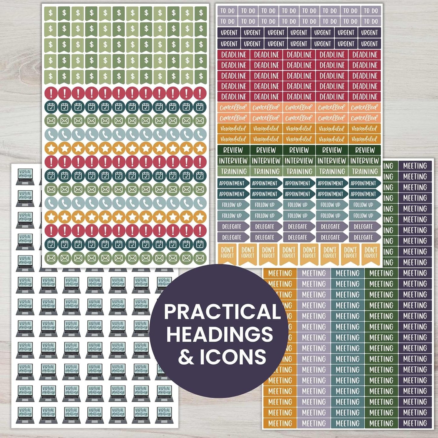 Workday Essentials Planner Stickers