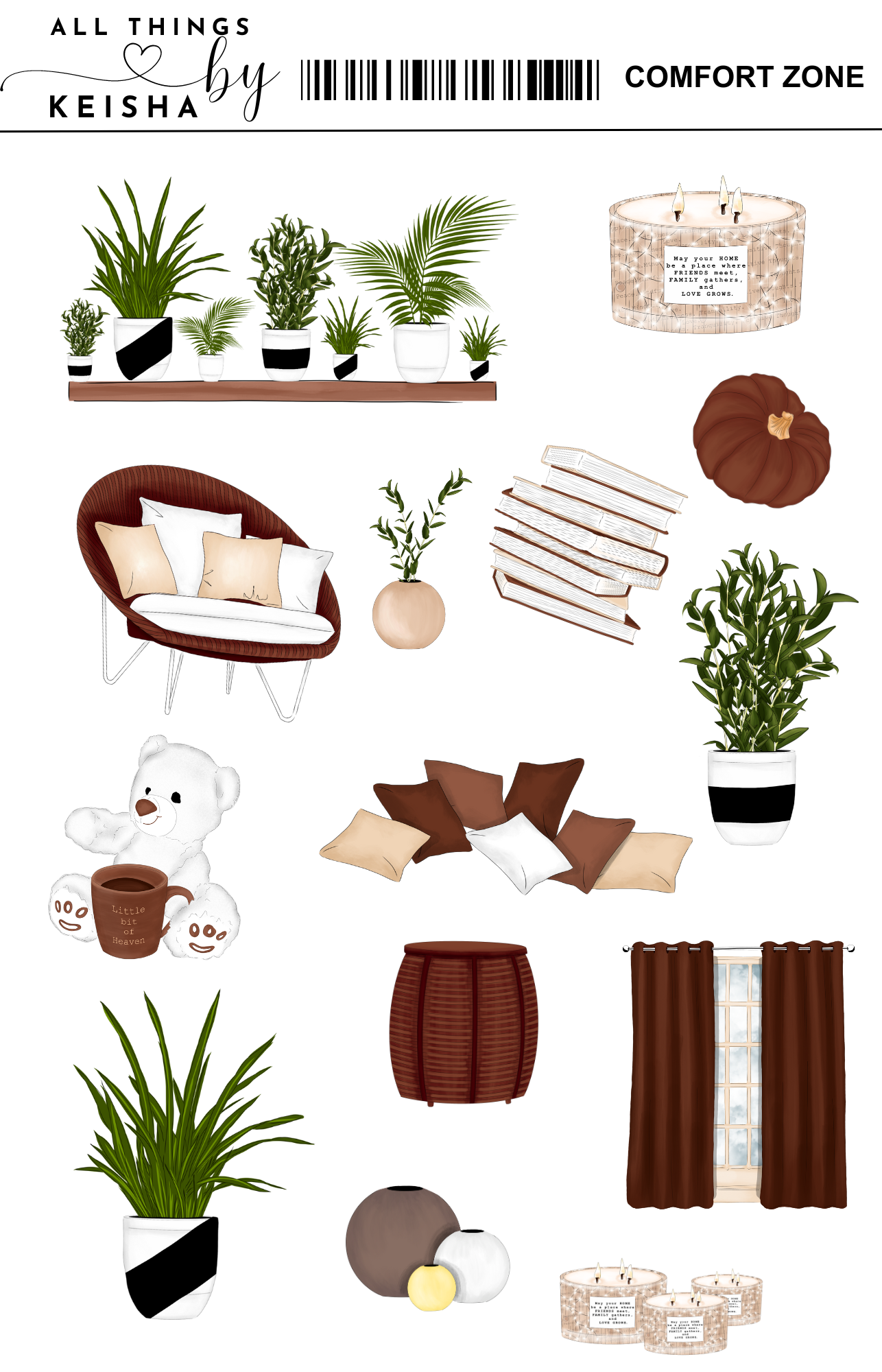 COMFORT ZONE THEMED STICKER PACK