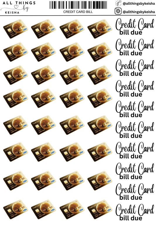 CREDIT. CARD DUE BILL