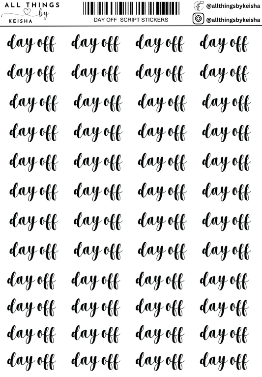 DAY OFF SCRIPT STICKERS