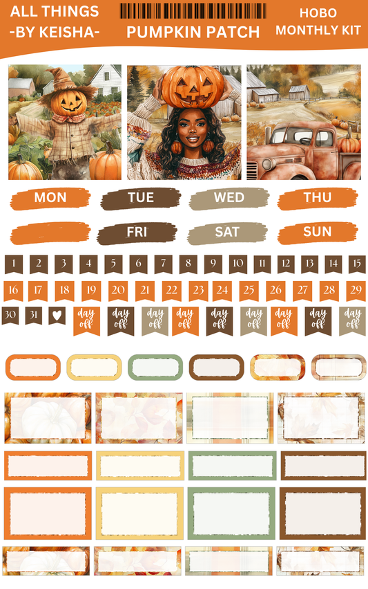 PUMPKIN PATCH MONTHLY HOBO KIT  (SET OF 2 SHEETS)