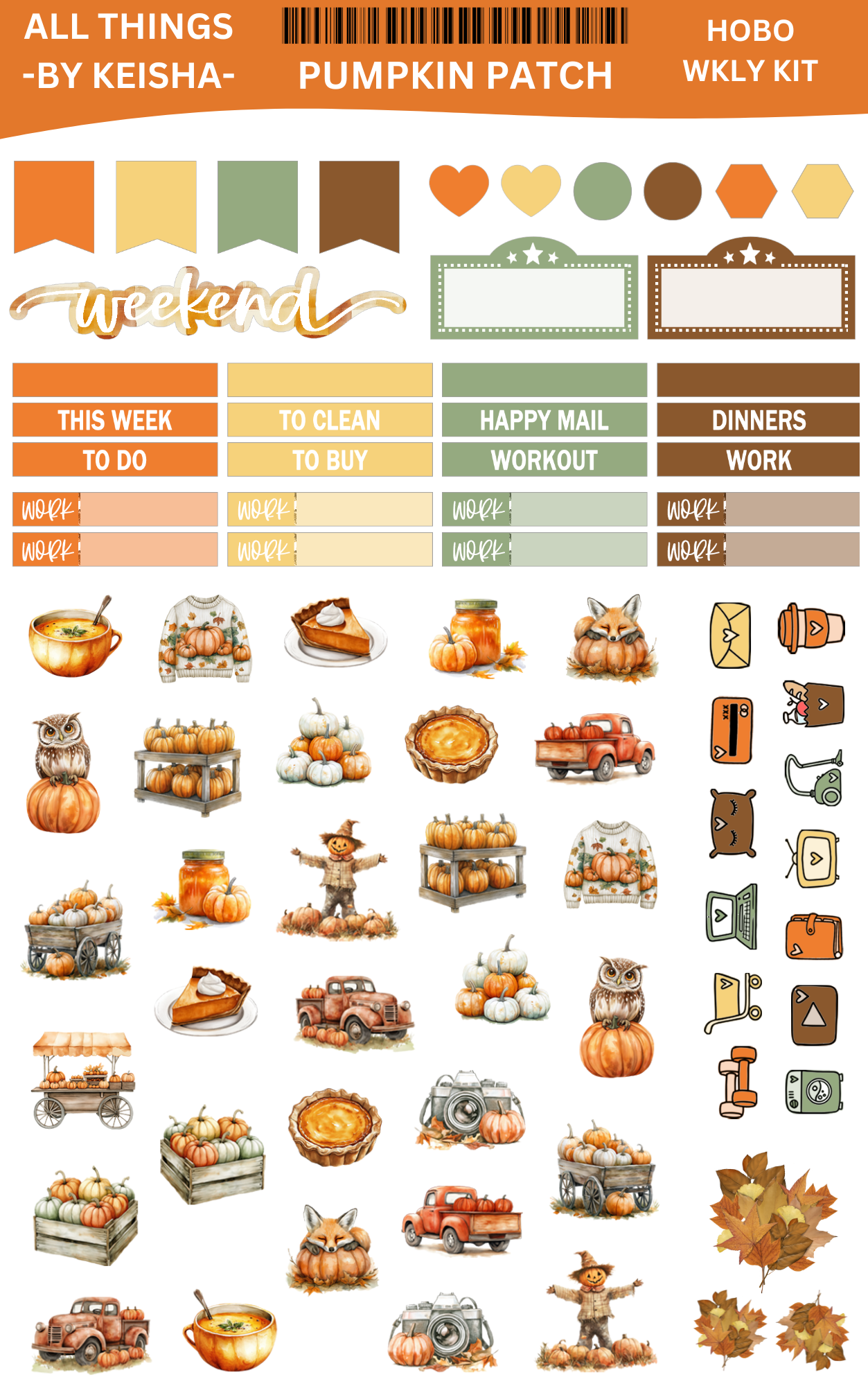 PUMPKIN PATCH HOBO WEEKLY KIT (SET OF 3 SHEETS)