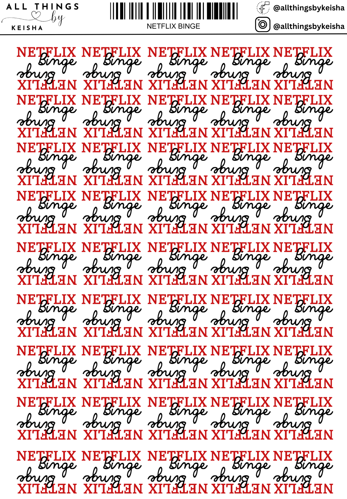 NETFLIX BLINGE STICKERS