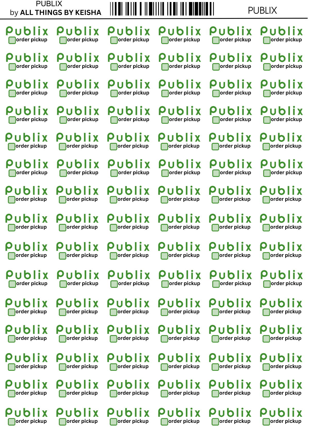 PUBLIX SCRIPT STICKERS