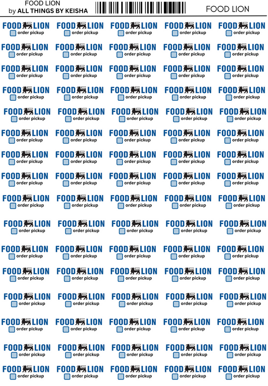 FOOD LION SCRIPT STICKERS
