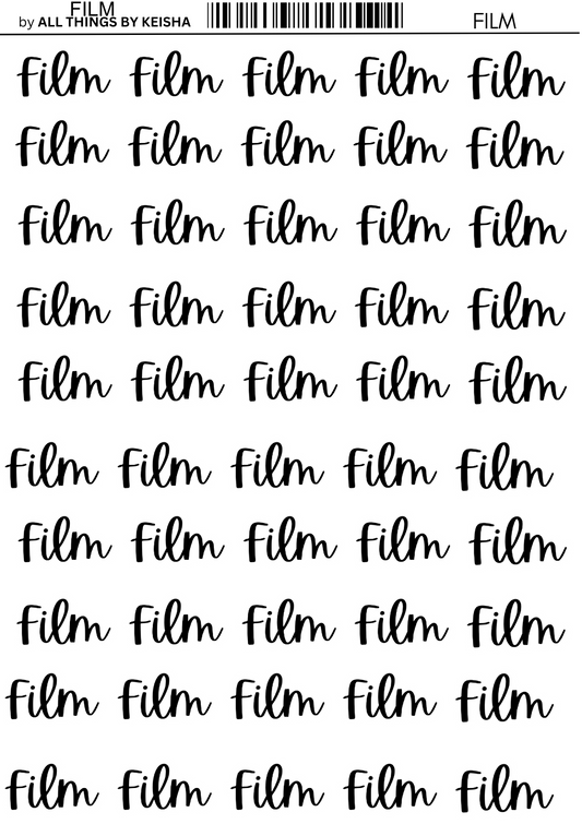FILM SCRIPT STICKERS