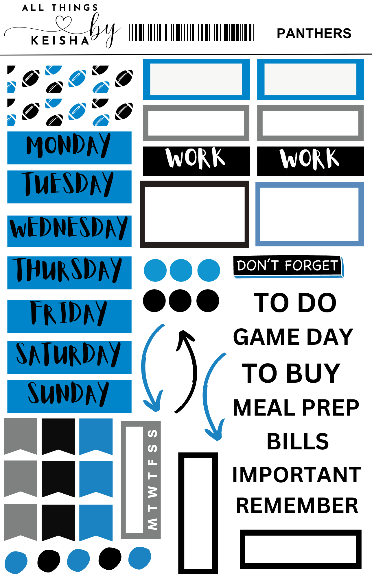 CAROLINA PANTHERS FUNCTIONAL KITS