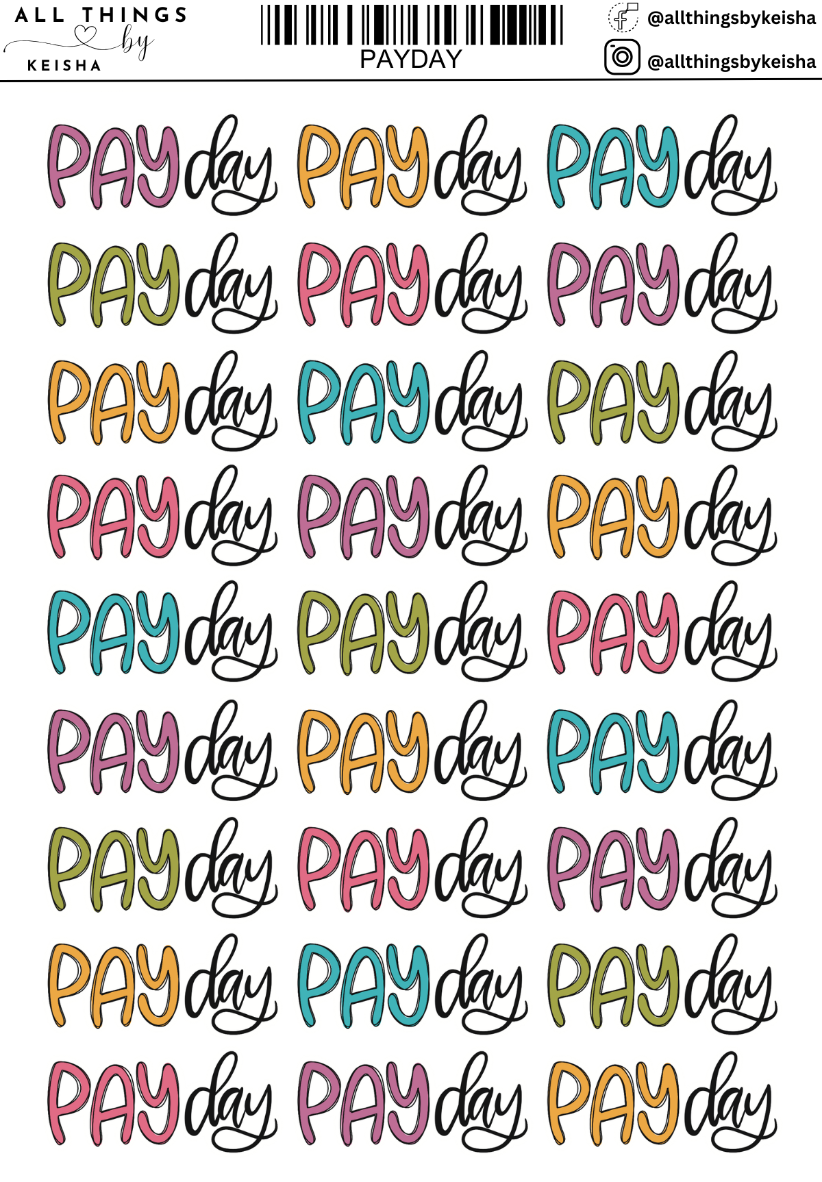 PAYDAY SCRIPT SCRIPT STICKERS