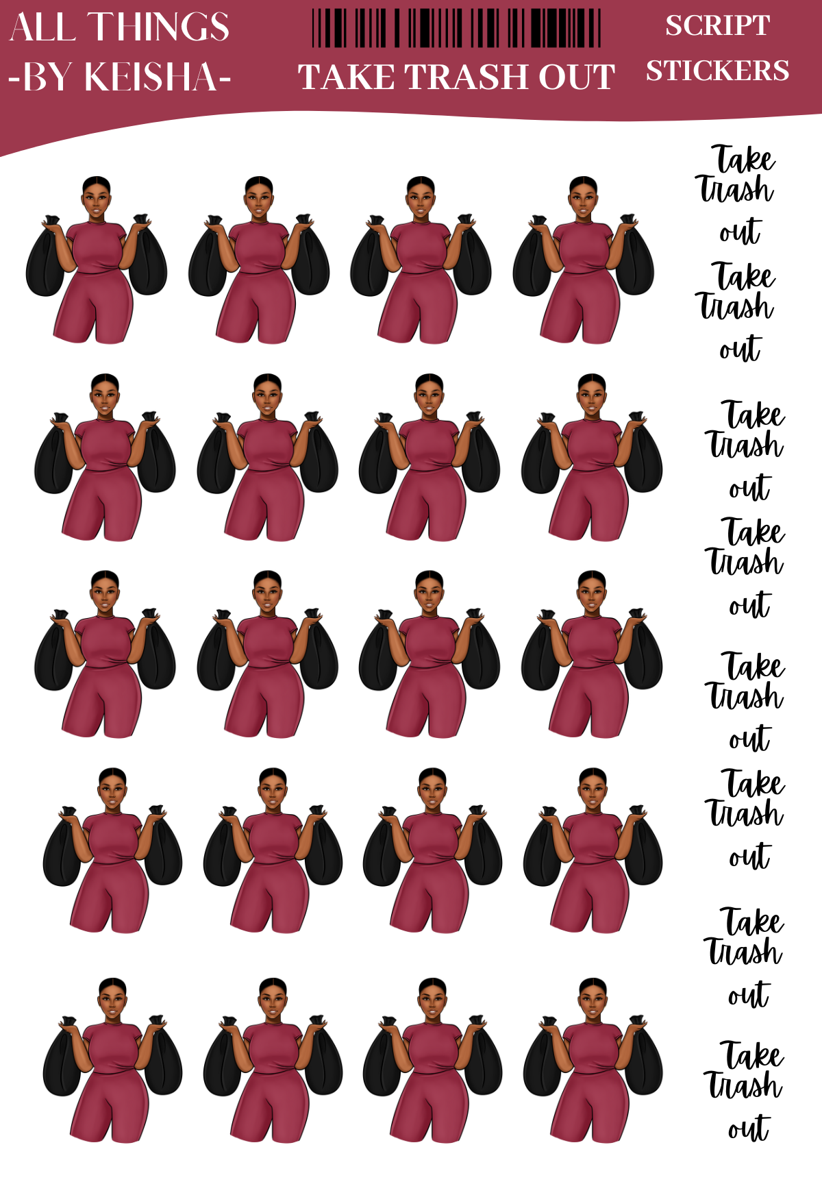 TAKE TRASH OUT ICON SHEET