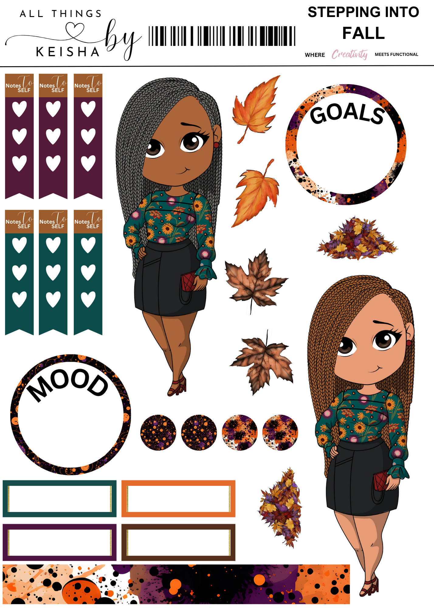 STEPPING INTO FALL THEMED STICKER PACK