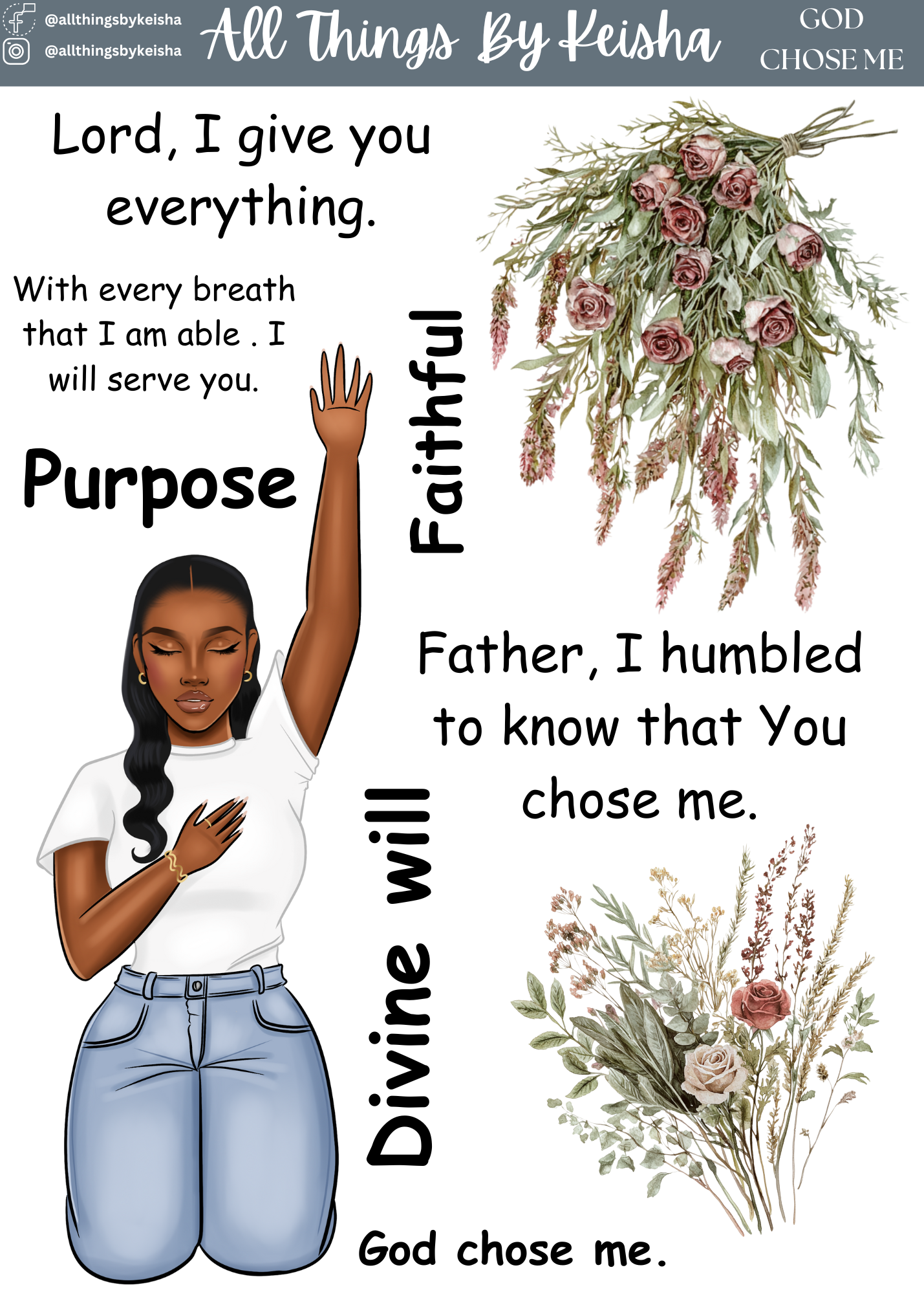 GOD CHOSE ME AFFIRMATION KITS