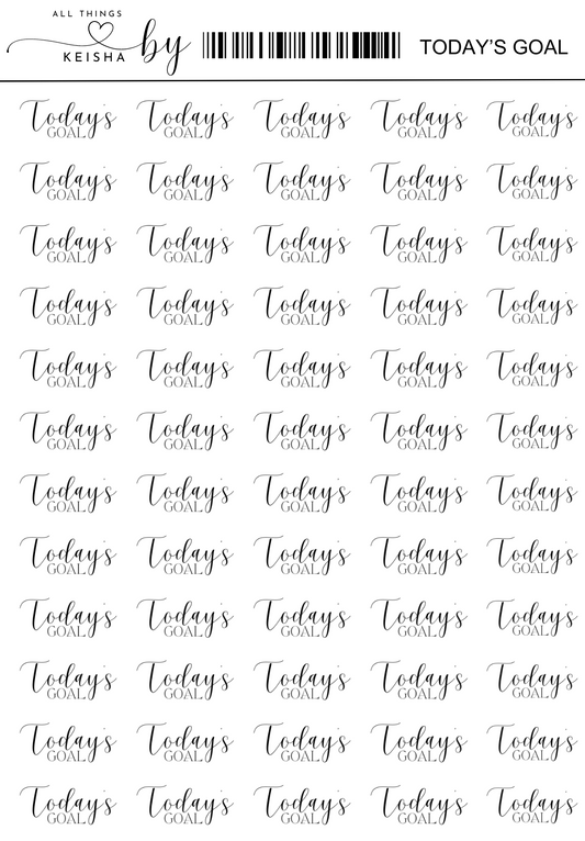 TODAY'S GOAL - SCRIPT STICKERS