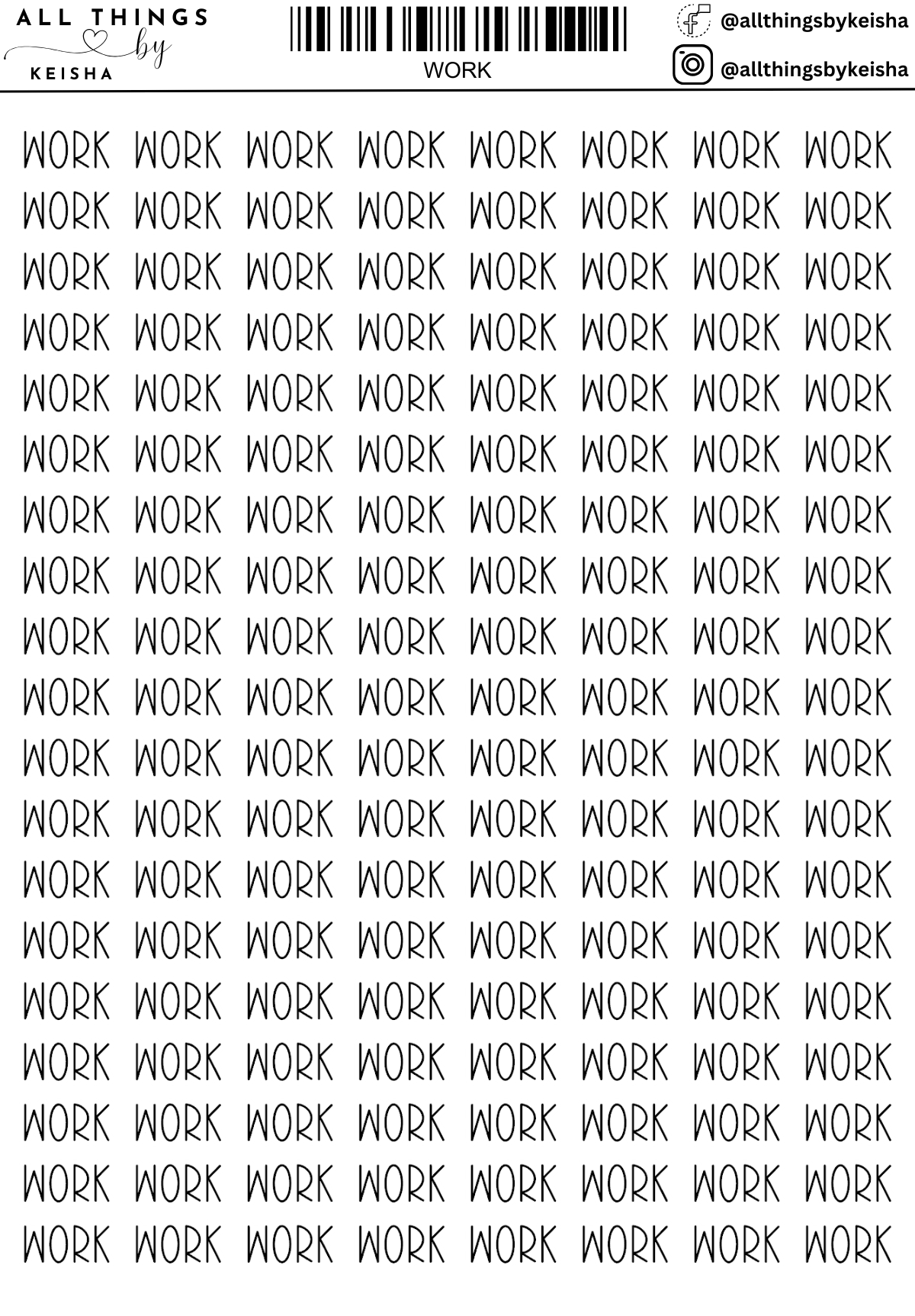 WORK SCRIPT STICKERS