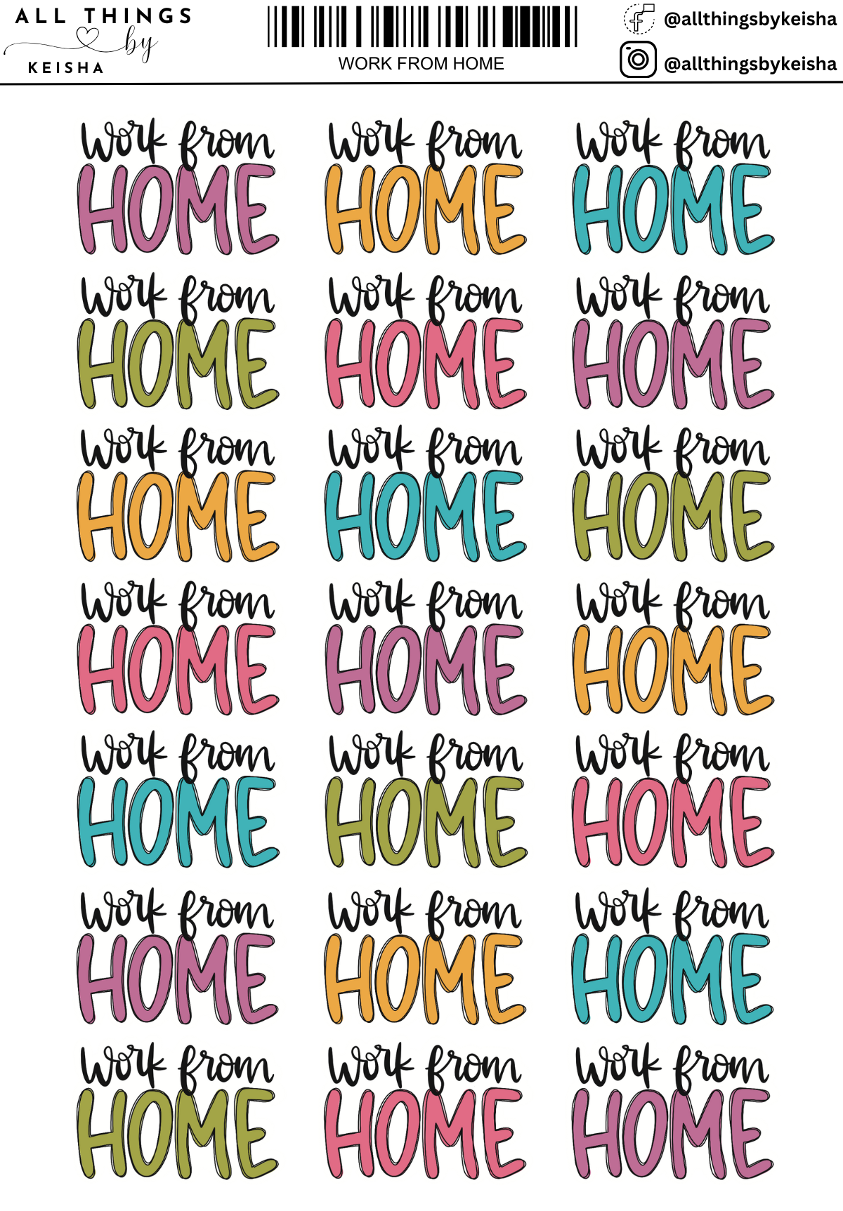 WORK FROM HOME SCRIPT  STICKERS