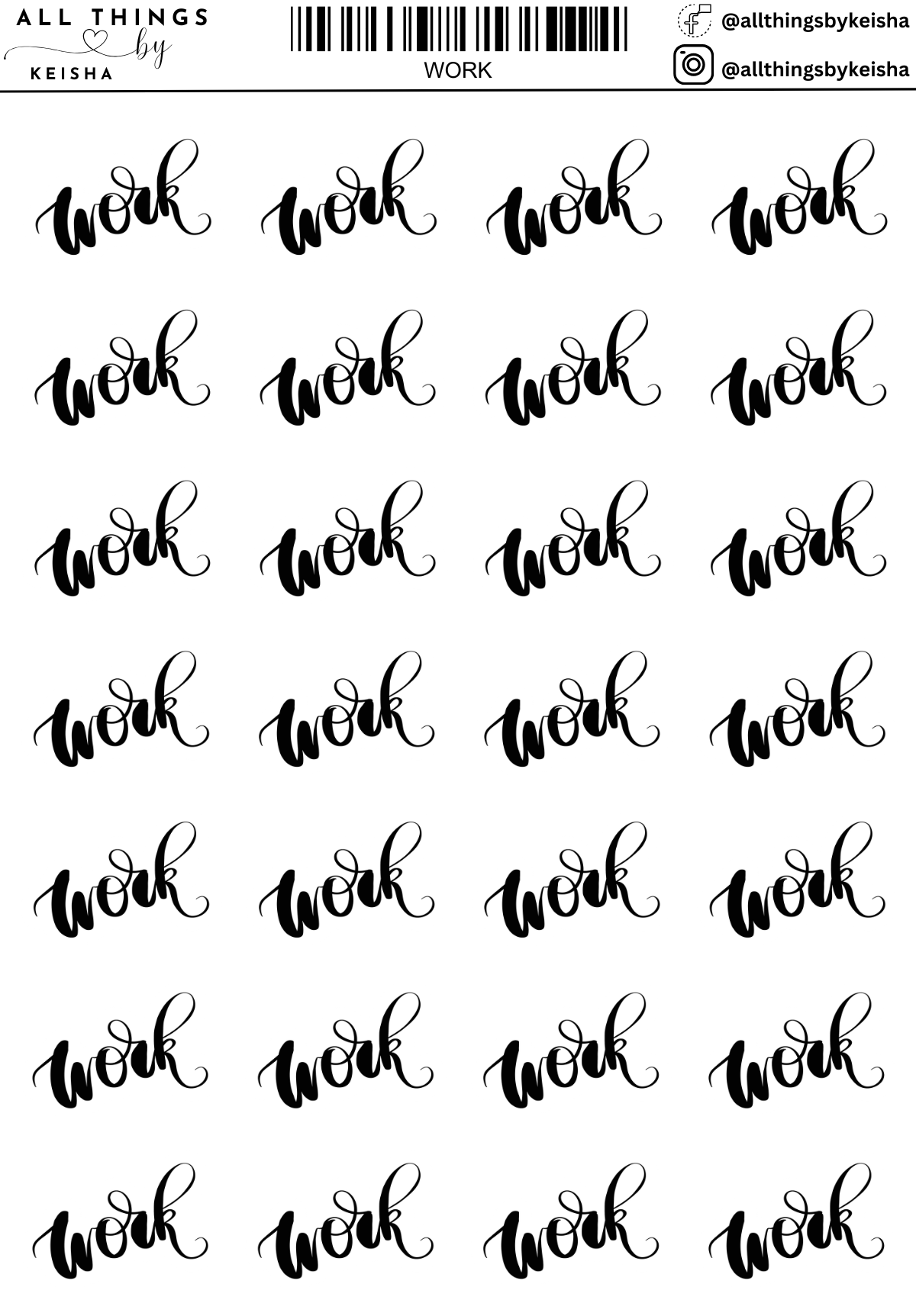 WORK SCRIPT STICKERS