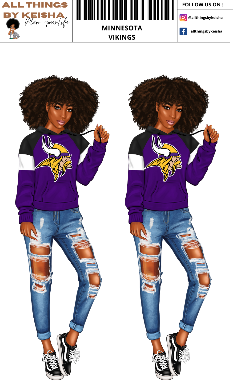 VIKINGS PLANNER GIRL STICKER SET