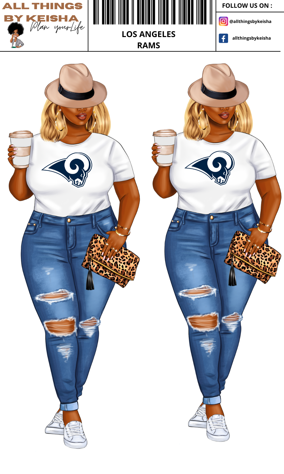 RAMS PLANNER GIRL STICKER SET