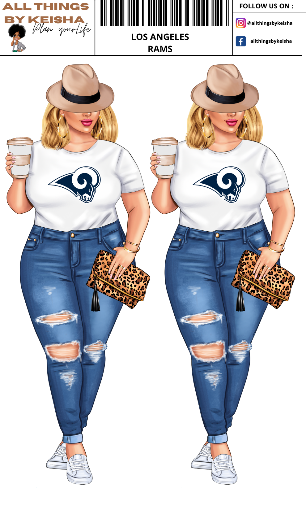 RAMS PLANNER GIRL STICKER SET