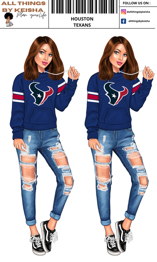 TEXANS PLANNER GIRL STICKER SET