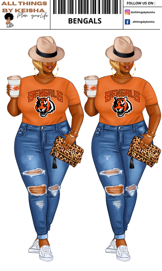 BENGALS PLANNER GIRL STICKER SET