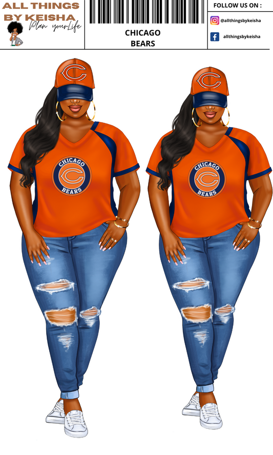 CHICAGO BEARS PLANNER GIRL STICKER SET
