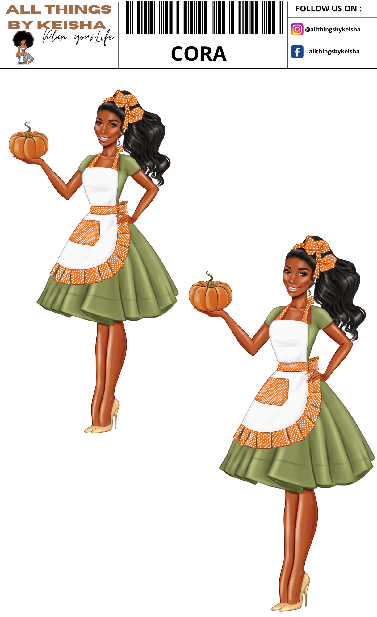 CORA PLANNER GIRL STICKER SET