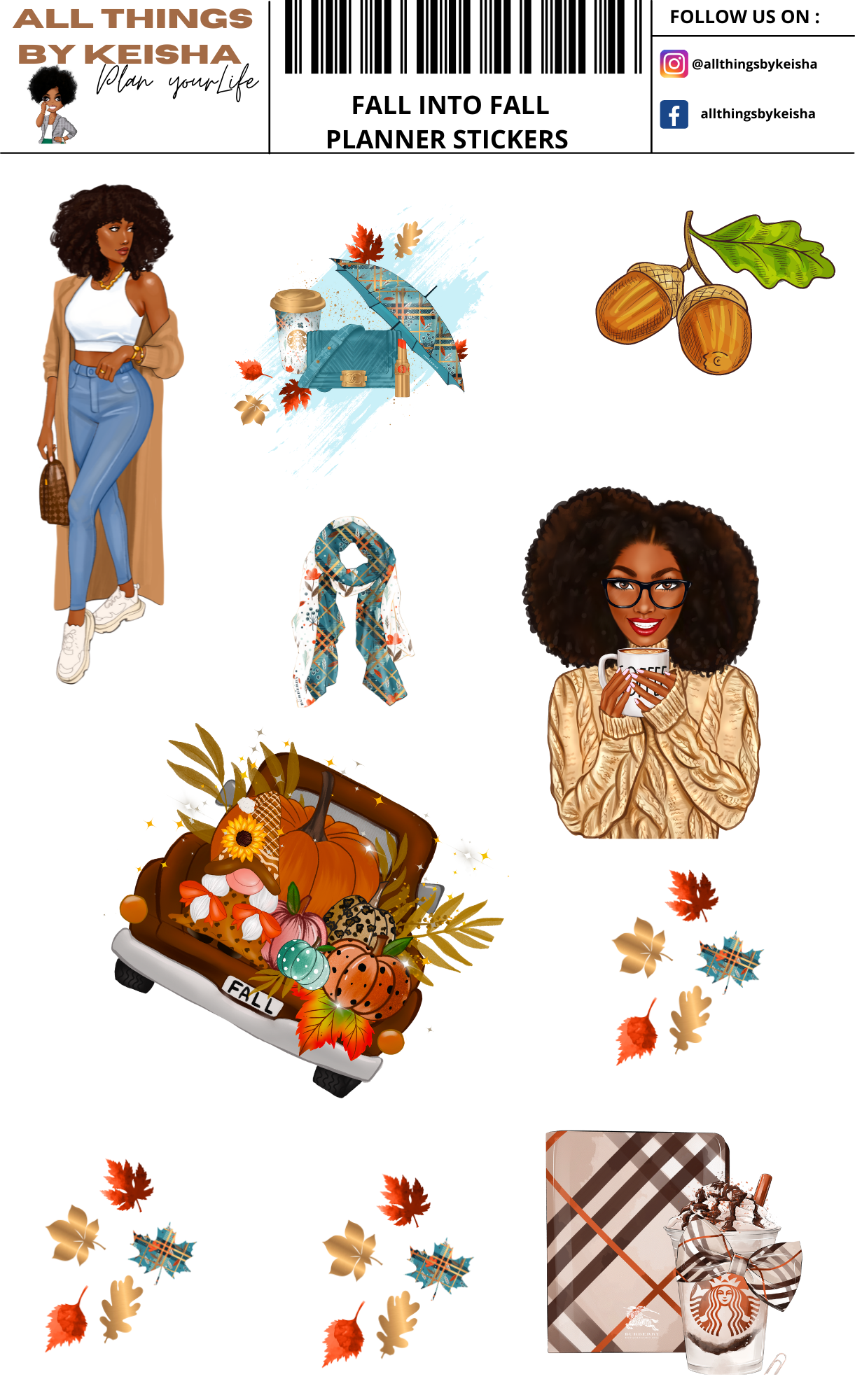 100 FALL INTO FALL PLANNER STICKERS