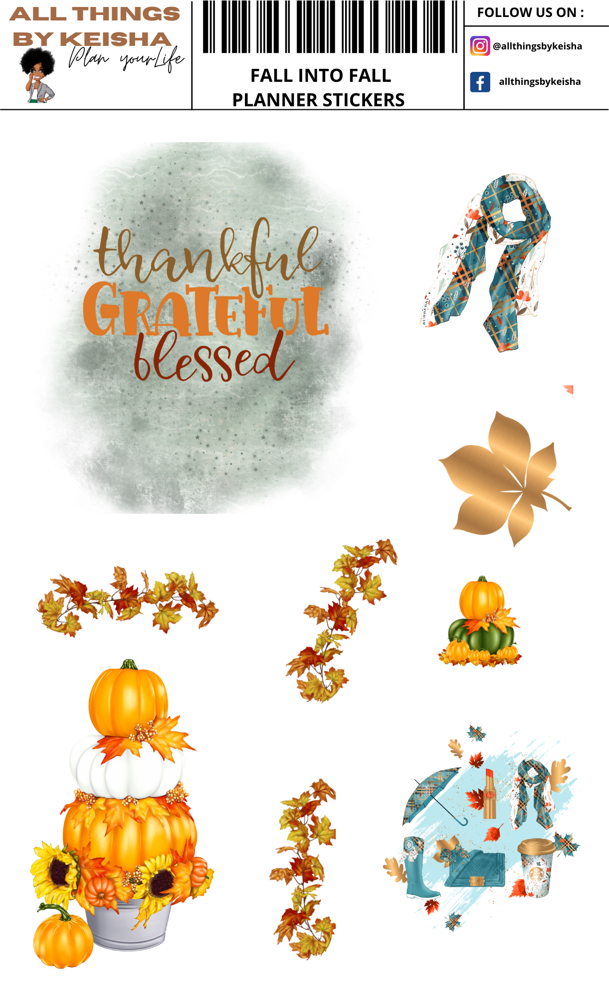 100 FALL INTO FALL PLANNER STICKERS