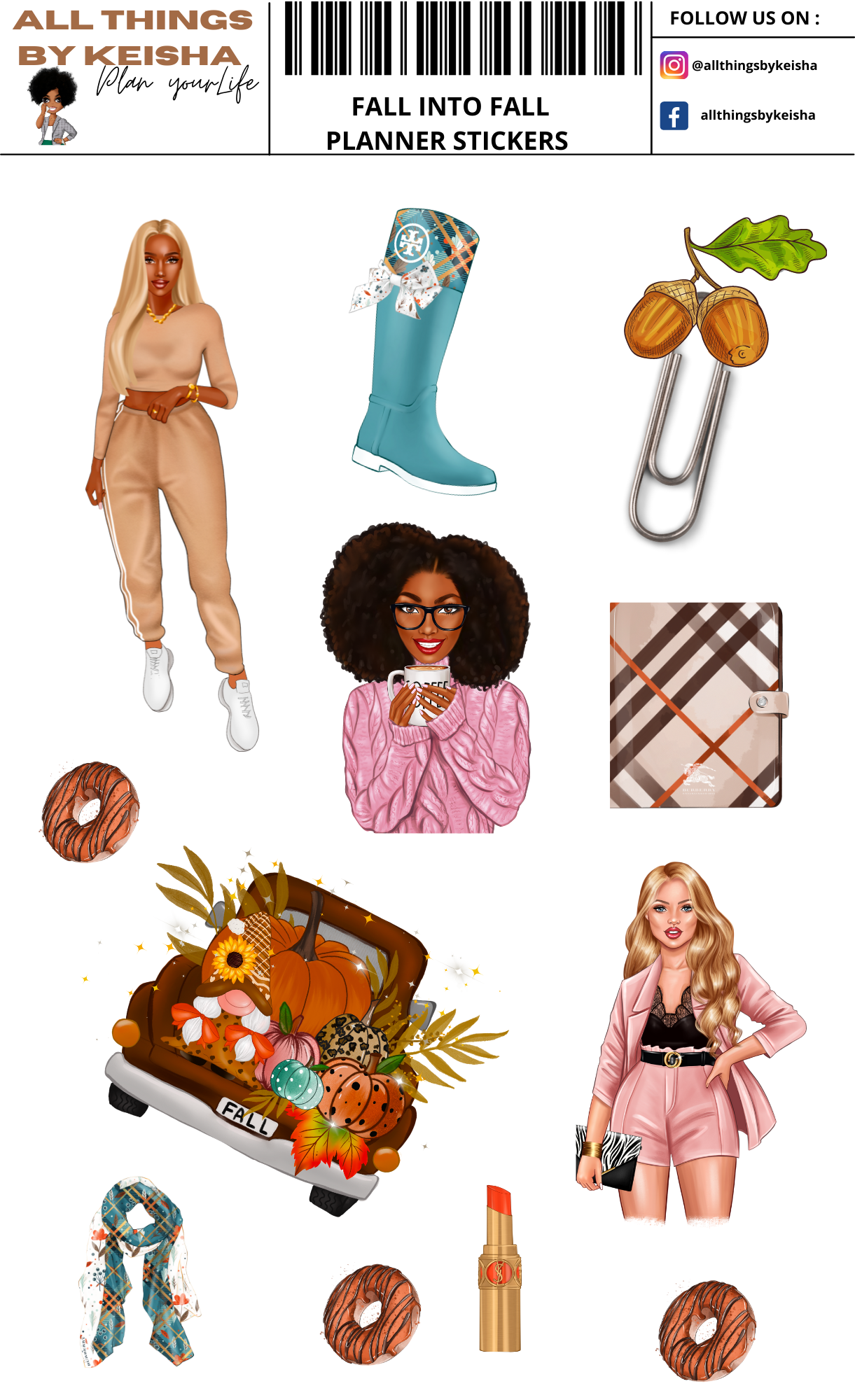 100 FALL INTO FALL PLANNER STICKERS