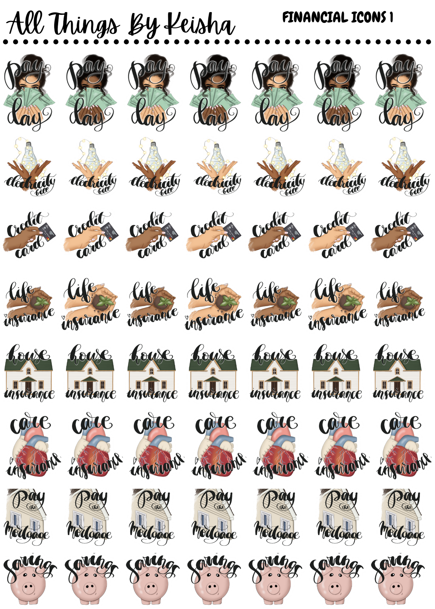 FINANCIAL SCRIPT ICONS