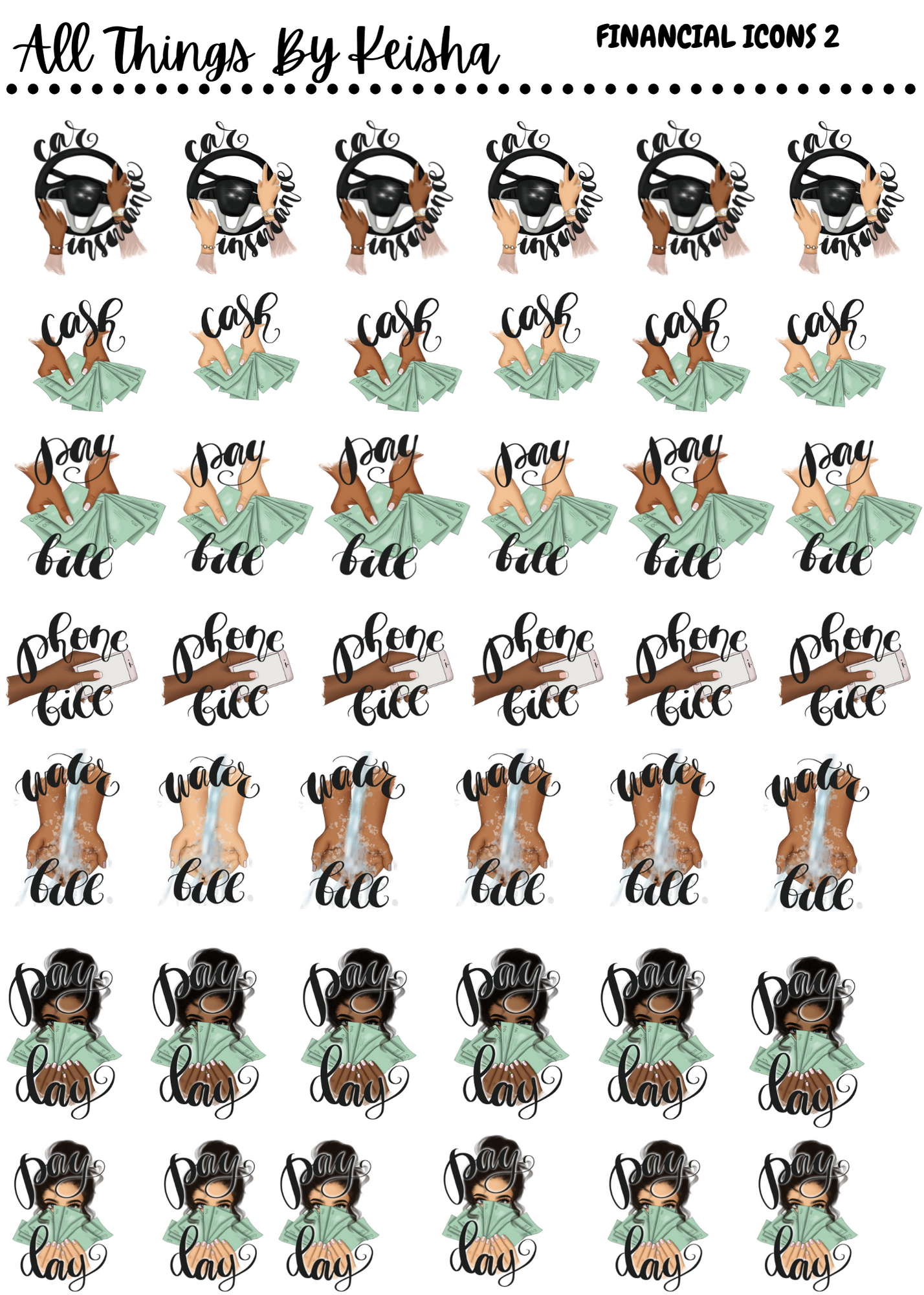 FINANCIAL SCRIPT ICONS