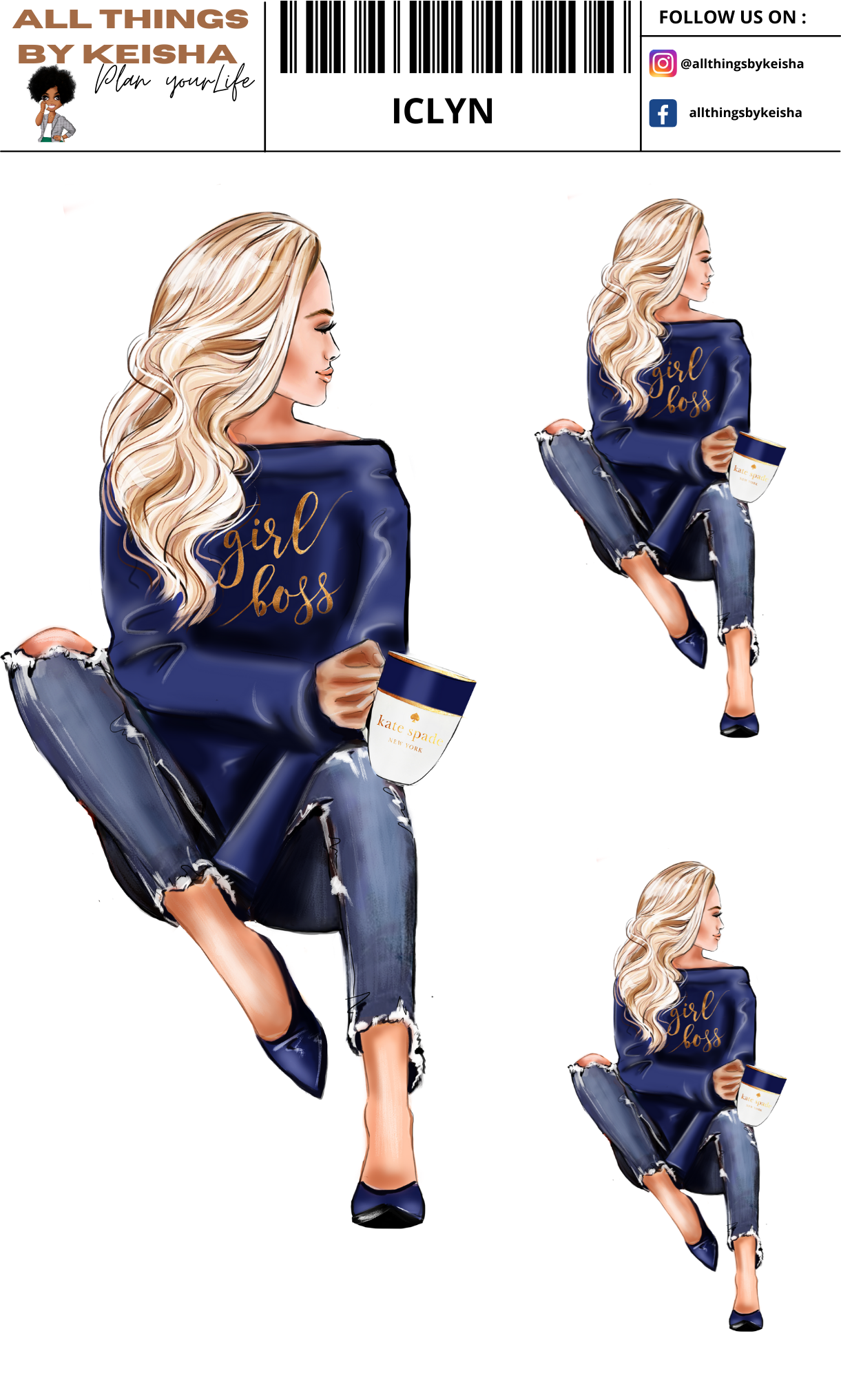 ICLYN PLANNER GIRL STICKER SET