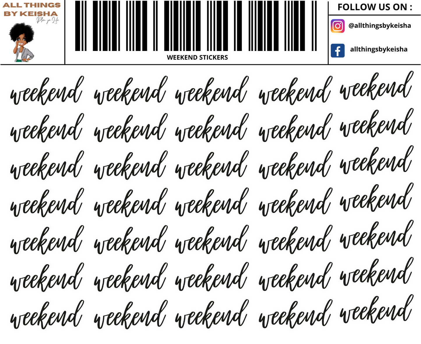 WEEKEND SCRIPT STICKERS