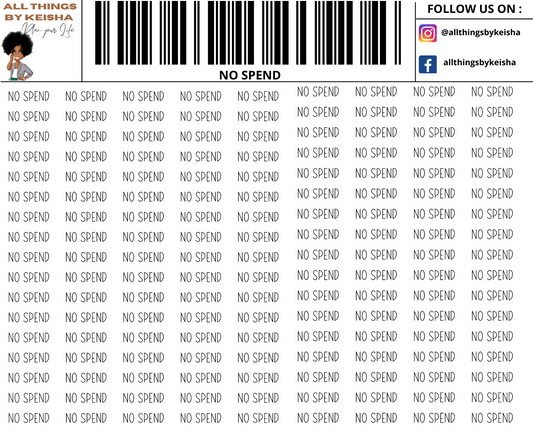 NO SPEND STICKERS