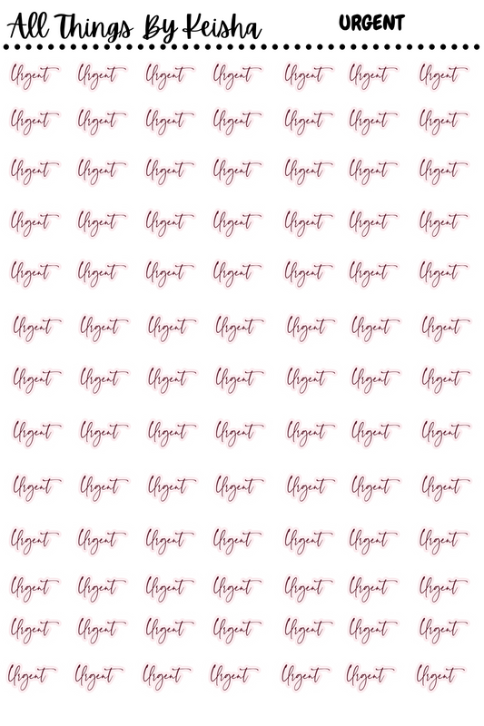 URGENT SCRIPT STICKERS