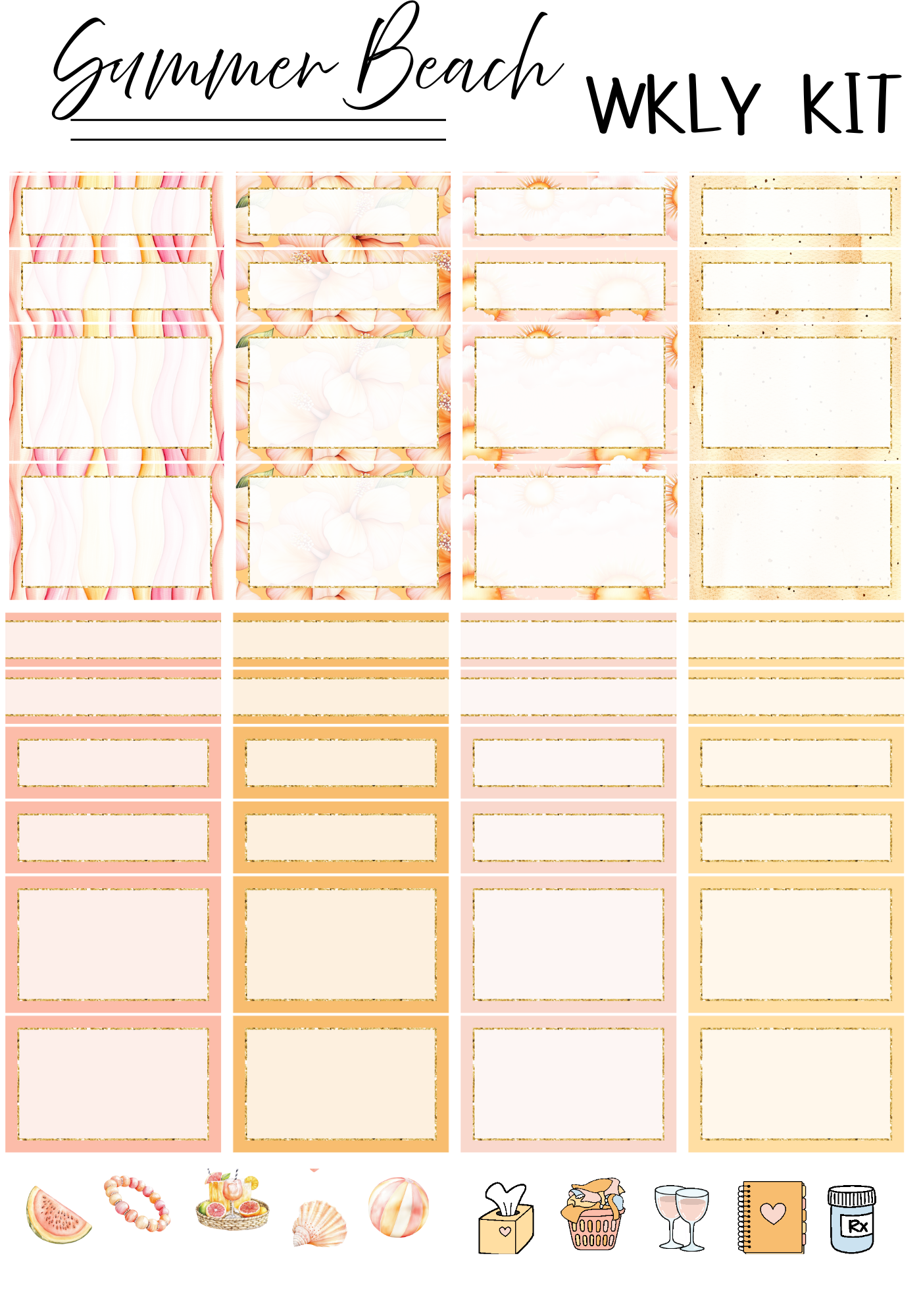 SUMMER BEACH WEEKLY KIT (SET OF 4)