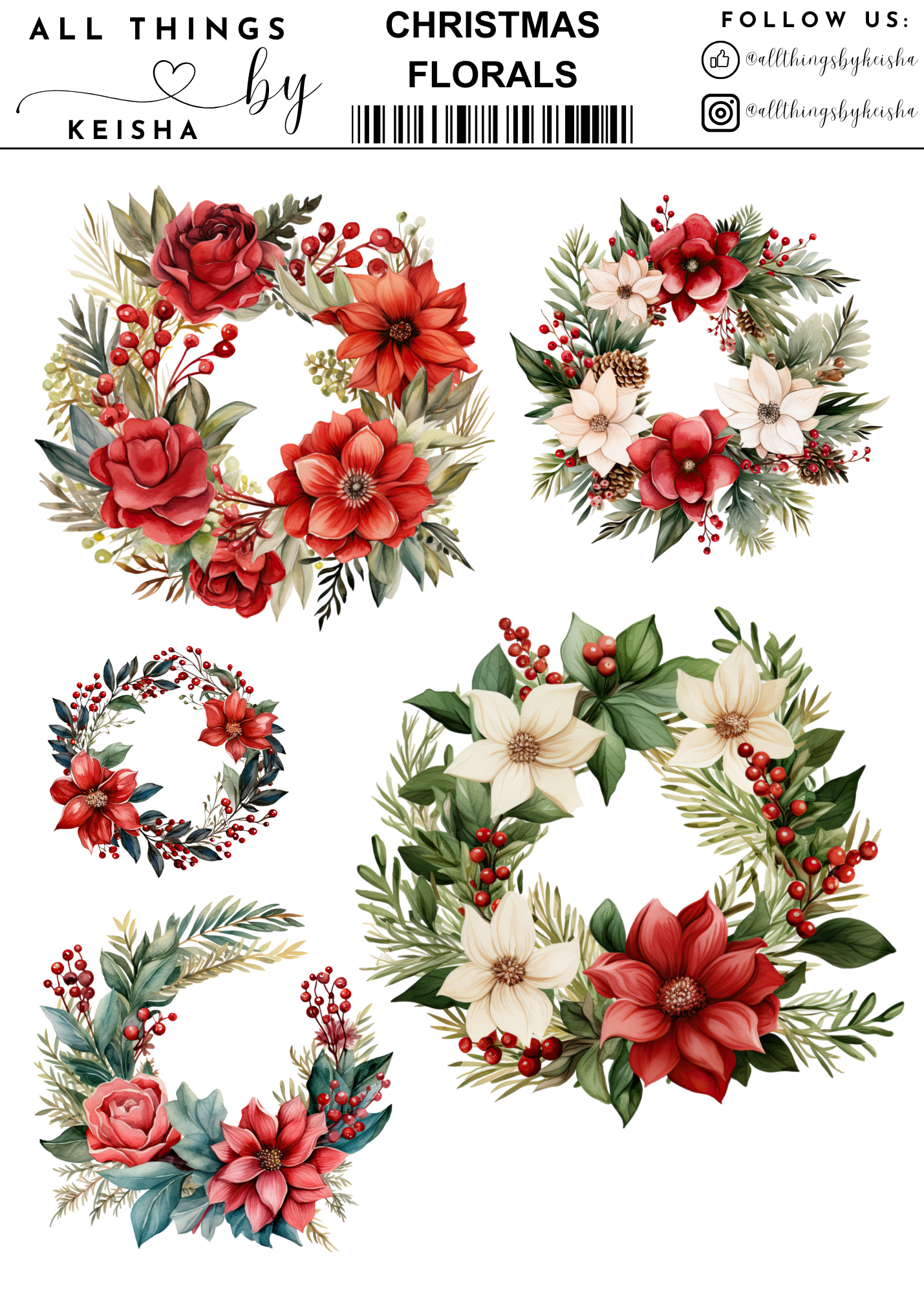 CHRISTMAS  FLORALS PACK