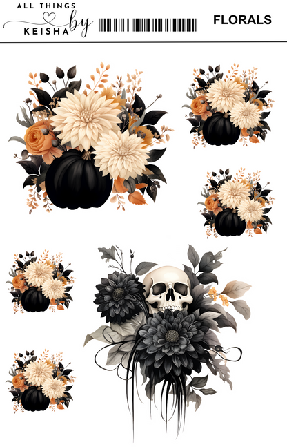 HALLOWEEN FLORAL STICKER PACK