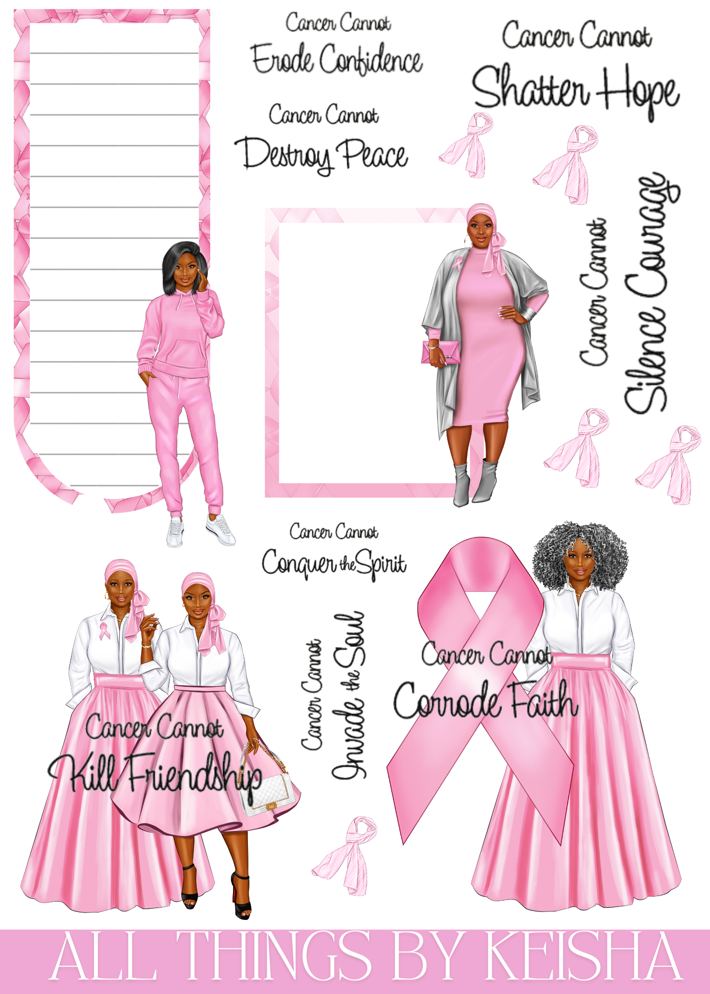 HOPE - BRINGING AWARENESS TO BREAST CANCER STICKER THEMED PACK